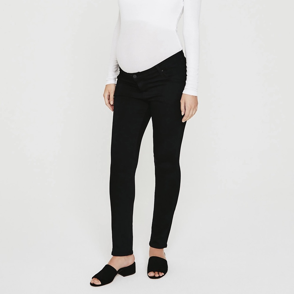 AG Adriano Goldschmied Maternity Prima Cigarette Leg Black Jeans Size 32R